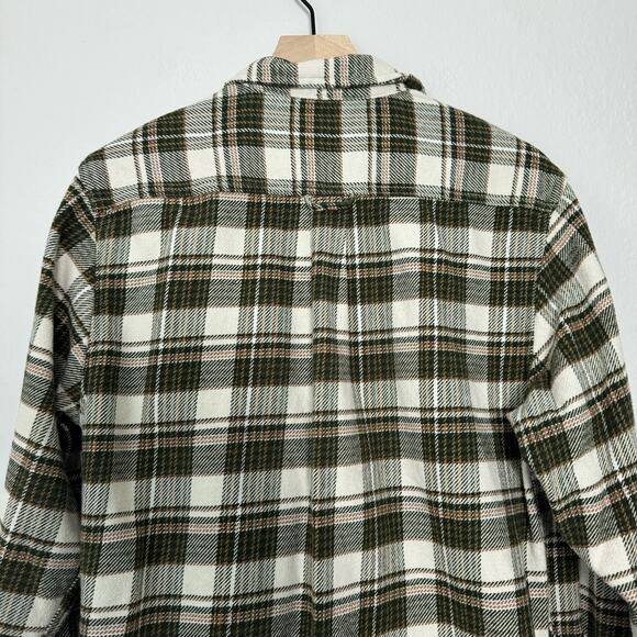 Orvis Men'sGreen Plaid Flannel Shirt Button Down Longsleeve Shacket Size Medium - Picture 8 of 10